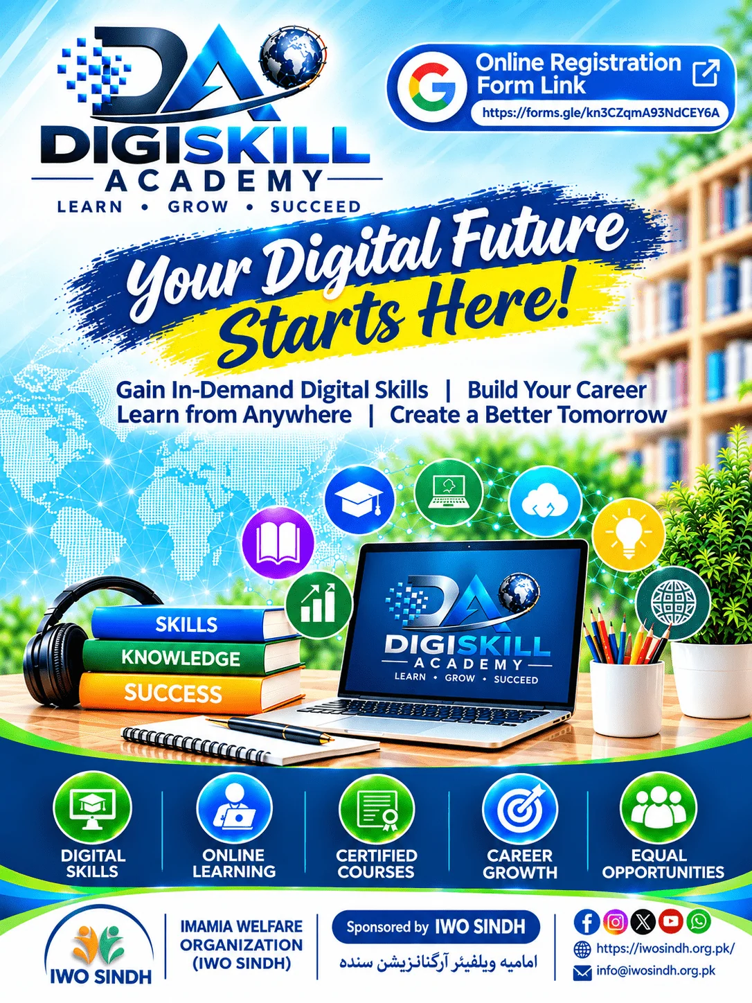 DigiSkill Academy SSPA NTS Exam Preparation program by Imamia Welfare Organization IWO Sindh